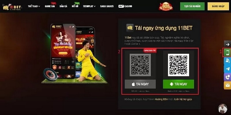 Trên điện thoại IOS cách Tải 11BET